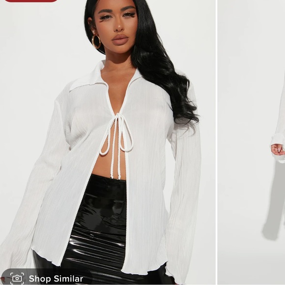 Fashion Nova Sydney Tie Front long Sleeve - Picture 4 of 8